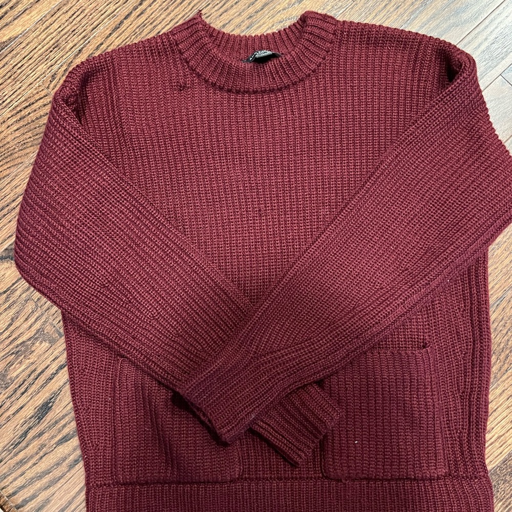 Ann, Taylor, Sweater the color is maroon